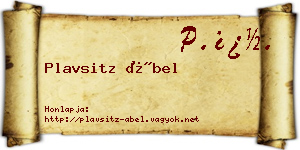 Plavsitz Ábel névjegykártya