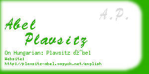 abel plavsitz business card